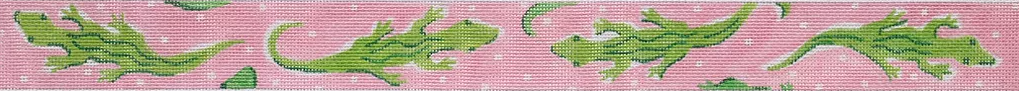 Belt – Lilly-inspired Alligators & Polka Dots – pink & greens