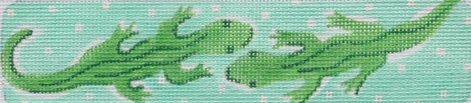 Belt – Lilly-inspired Alligators & Polka Dots – Caribbean blue & greens