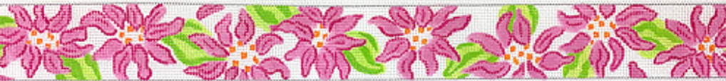 Belt – Lilly-inspired Dahlias – hot pinks & limes on white