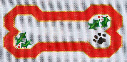 Dog Bone - Red Bone Ornament - 13 mesh