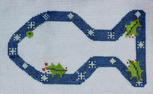 Fish Treat - Blue Snow Flake Cat Fish Ornament