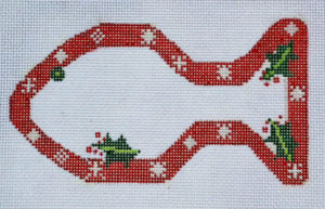 Fish Treat - Red Snow Flake Cat Fish Ornament