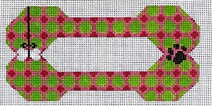 BP-86 Dog Bone - Paw & Bone - Green and Fuchsia
