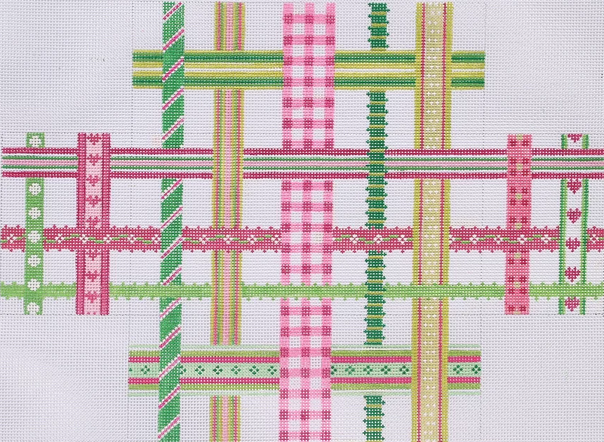 Brick – Woven Ribbons – pinks & greens
