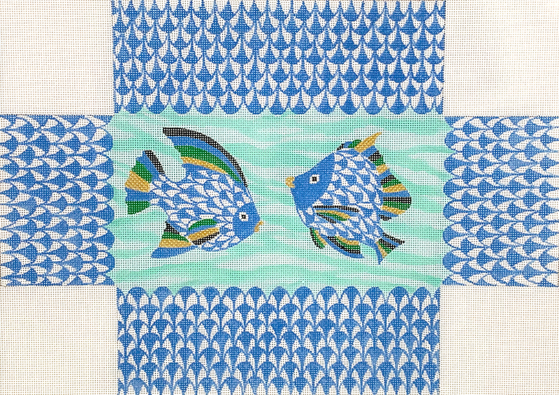 Brick – Fishnet Tropical Fish – blues, gold, green & black