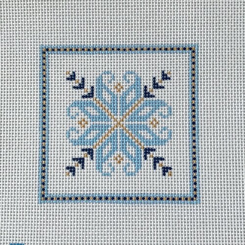 Nordic Collection - Snowflake Square - blue/gold