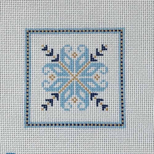 Nordic Collection - Snowflake Square - blue/gold