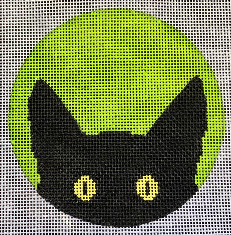 Peeky Kitty Round - Lime