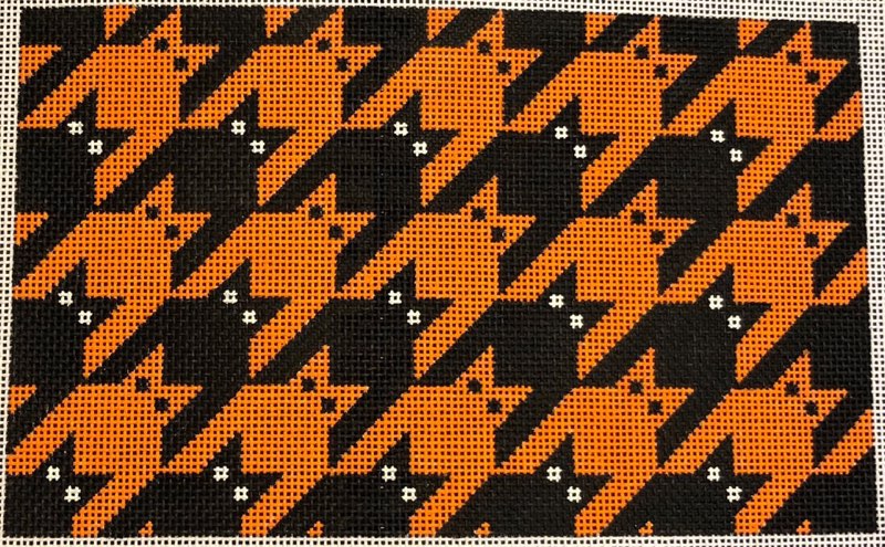 Houndstooth Kitty - black & orange