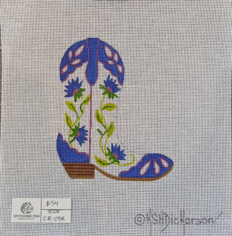 Cowgirl Boot – Bachelor’s Buttons (pointing right)