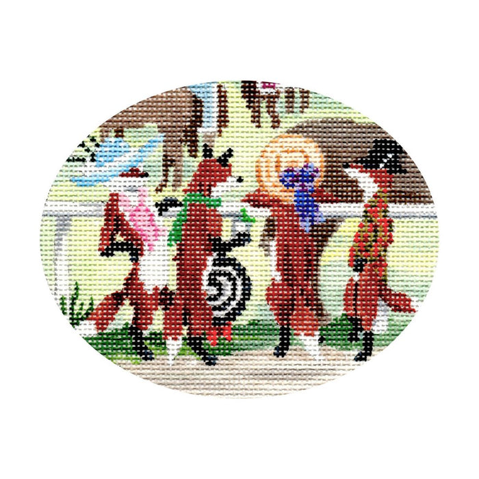 CBK Needlepoint Foxes At The Races Canvas