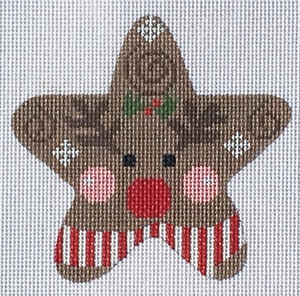 Red Striped Reindeer Star