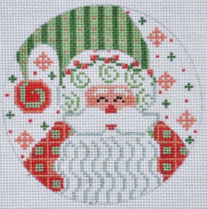 Santa with Stripes Ornament