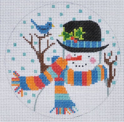 Snowman with Bluebird Ornament