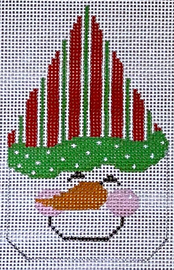 Snowman Face - Striped Hat