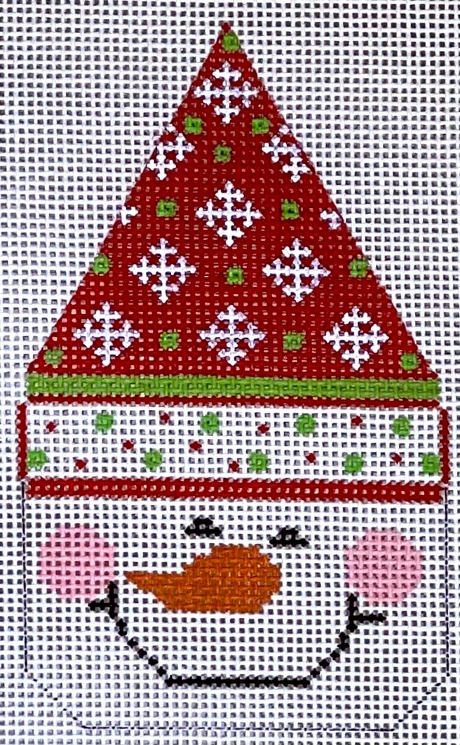 Snowman Face - Hat with Snowflakes