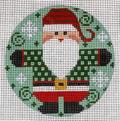 Santa Round -  Checkered Coat Greens