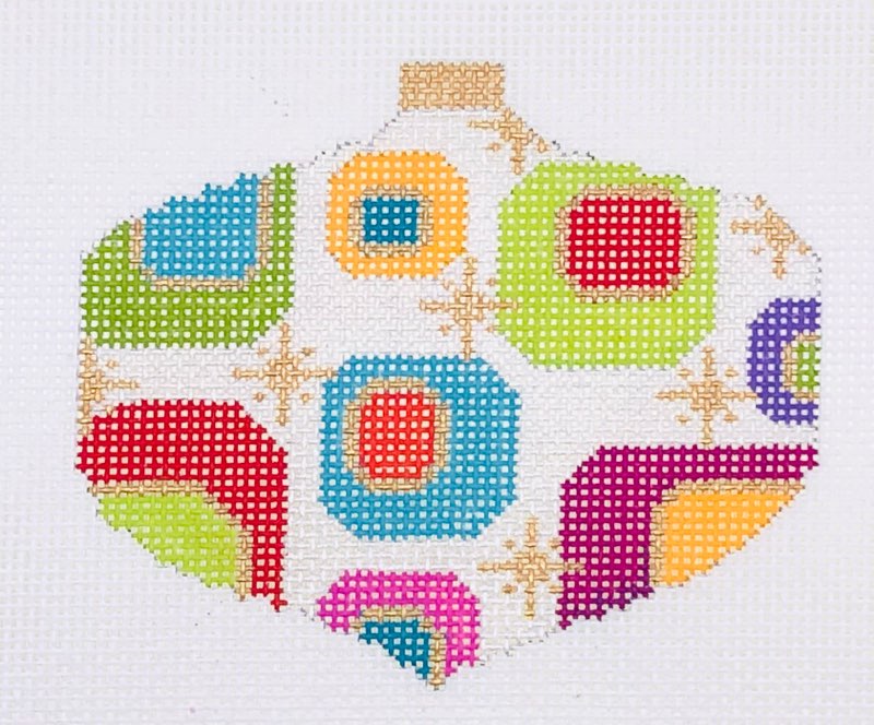 MCM Ornament - Multi Color Dotted Square Ball