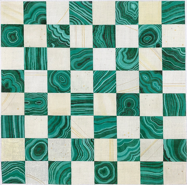 Chess/Checkers Board – Malachite & Ivory