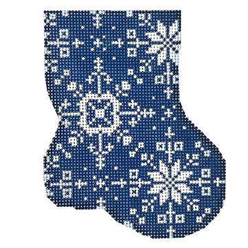 Navy Snowflake Mini Sock