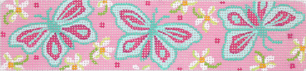 Cuff/Bookmark – Lilly-inspired Butterflies – pinks, limes & turquoise