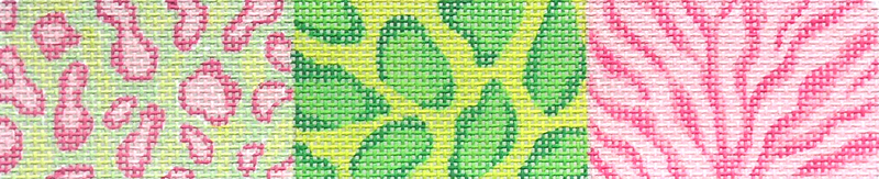 Cuff/Bookmark – Animal Patterns Patchwork – pinks & greens