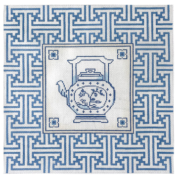 Canton Teapot/Fretwork Border