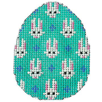 Bunnies on Turquoise Mini Egg