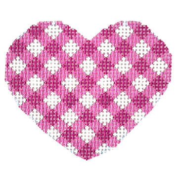 Hot Pink Gingham Mini Heart