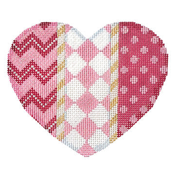 Chevron/Harlequin/Dots Lg  Heart