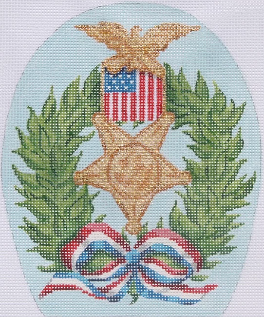 Holiday Series Mini – “Happy Memorial Day” Wreath w/ Medal & Patriotic Ribbon