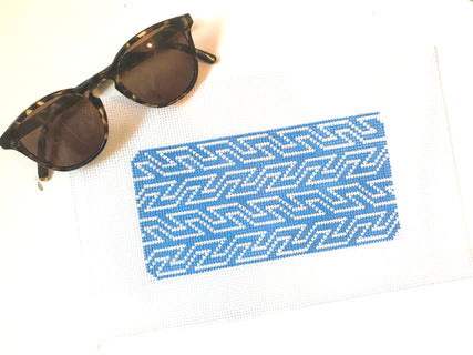 Blue & White Geometric - Sunglasses Case