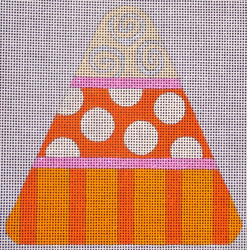 Candy Corn - Orange Dots & Stripes