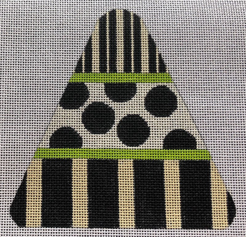 Candy Corn - Dots & Stripes, B & W version