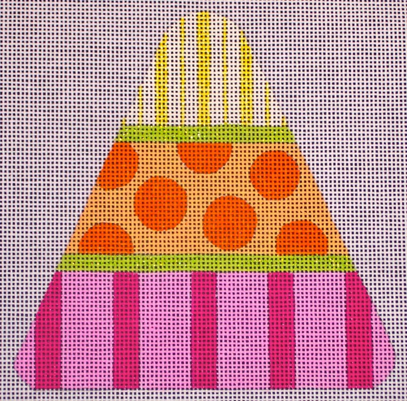 Candy Corn - Pink Dots & Stripes
