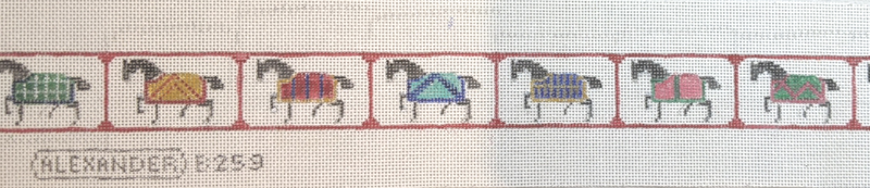 needlepoint belt canvas horses with silk blankets by bonnie alexander