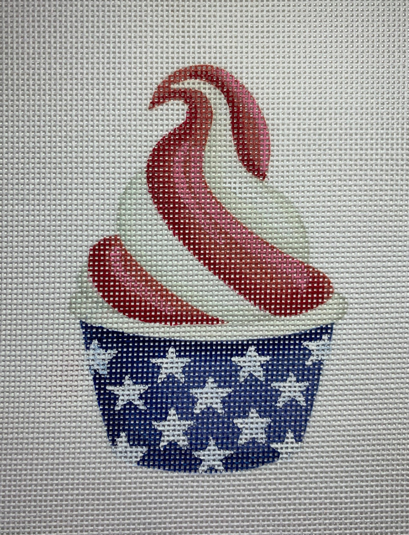 Mini Patriotic Soft Serve Swirl in Starry Cup – red, white & blue