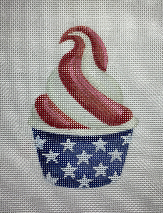 Mini Patriotic Soft Serve Swirl in Starry Cup – red, white & blue