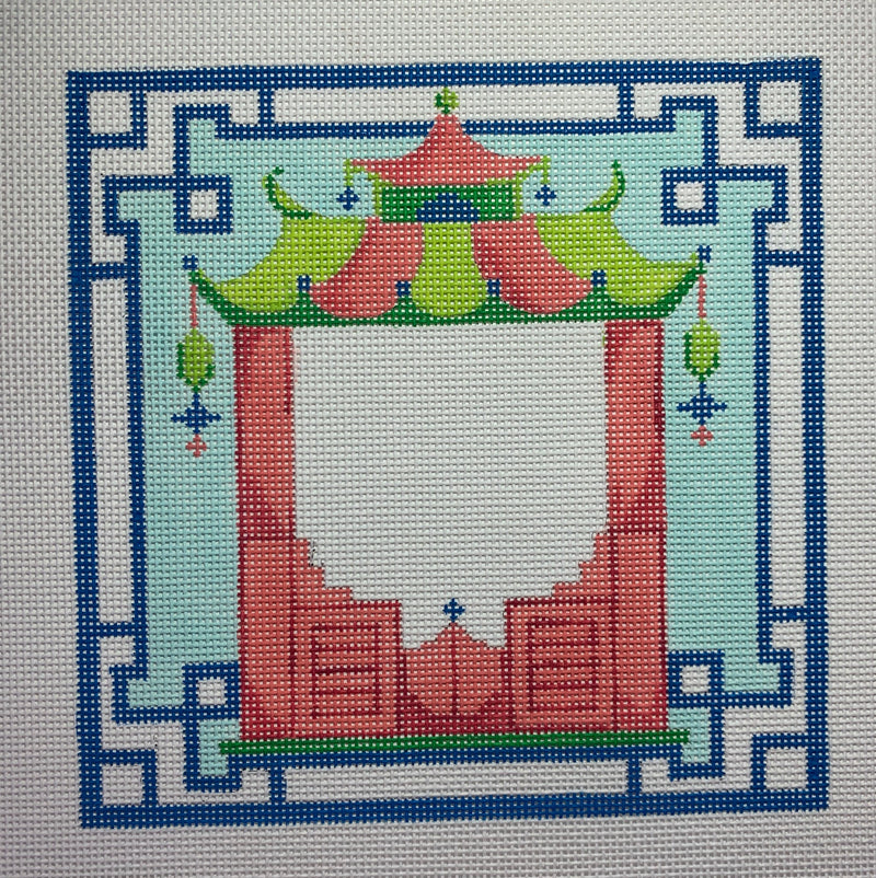 Chinoiserie Letter – Coral Pagoda w/ Green Roof