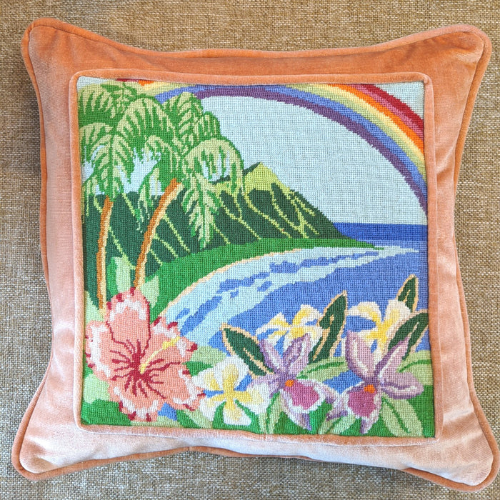 South Seas Tropical Needlepoint Pillow