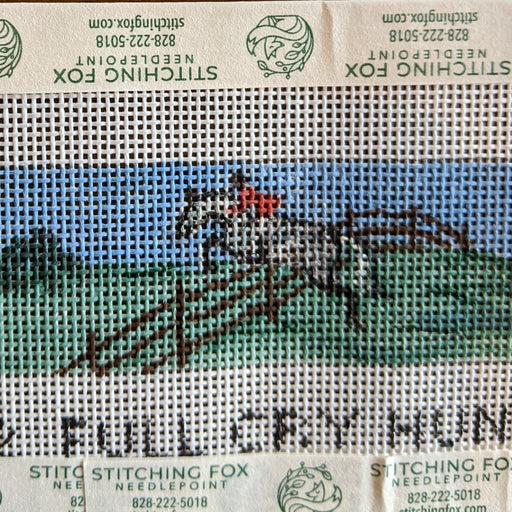 needlepoint belt canvas horse theme foxhunting by bonnie alexander