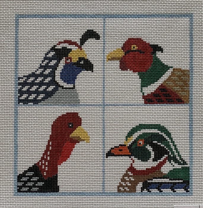 Kathy Schenkel Game Birds Quartet Canvas