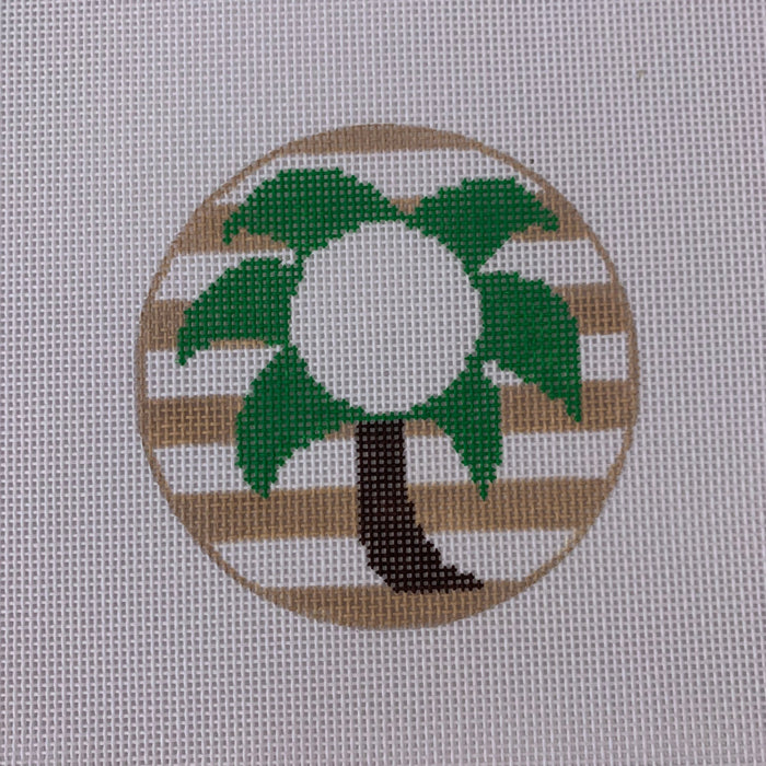 Palm Tree Round w/ Blank Space for Initials