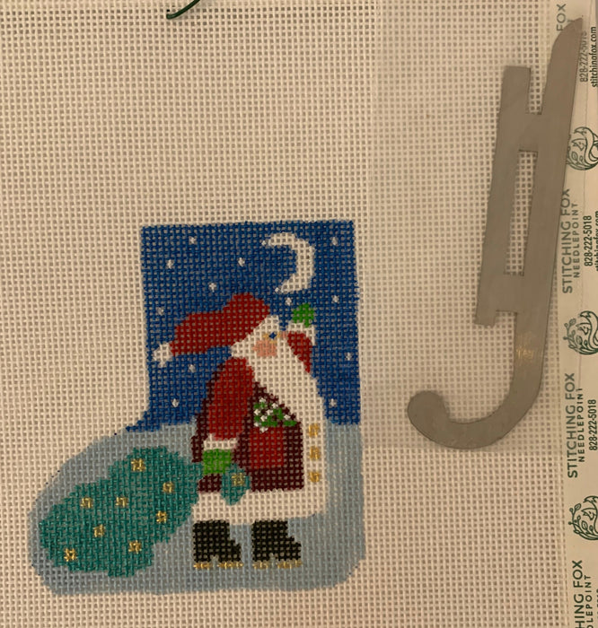 Santa w/ His Toy Bag - Mini Stocking w/ Skate Blade