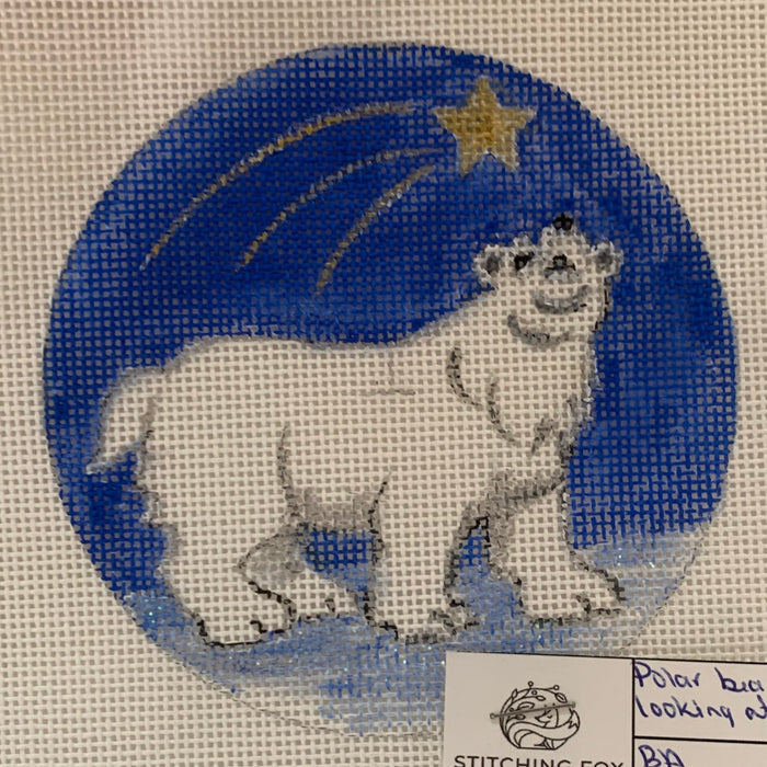 Polar Bear Looking at Stars - Round
