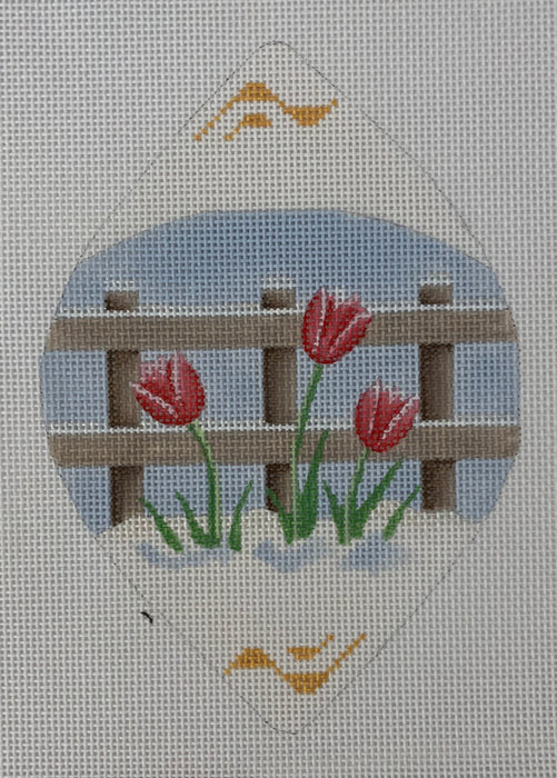 Tulips in the Snow Ornament Canvas