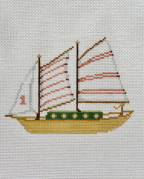 Pink Stripe Sailboat