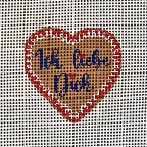 Bavarian Collection - Ich Liebe Dich (I Love You) on Gingerbread Heart