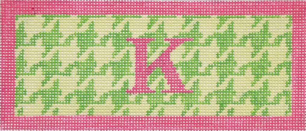 Insert – Houndstooth – limes w/ hot pink lettering