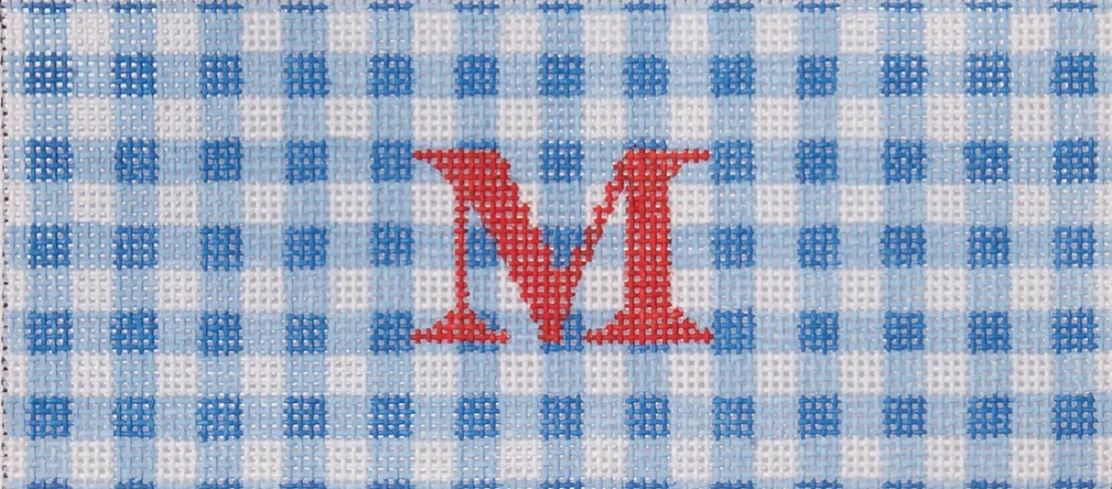 Insert – Gingham – blues w/ red lettering